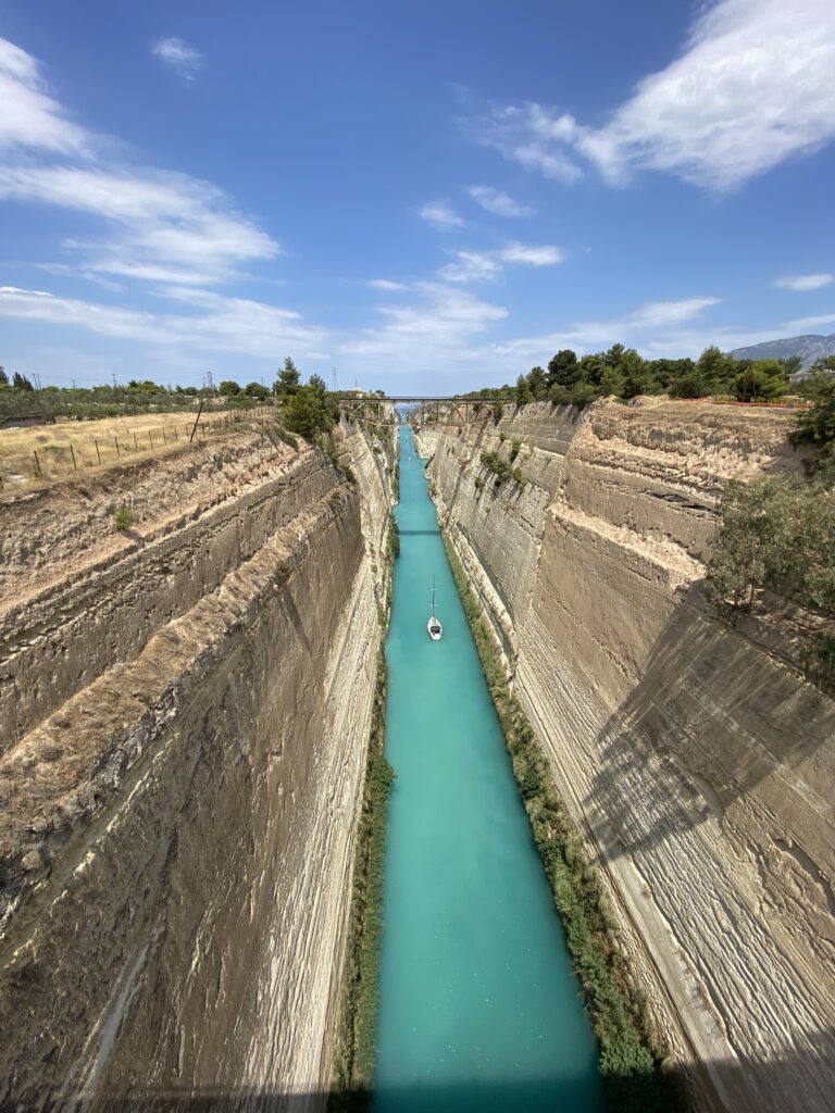 Corinth Canal as we return to Athens from the Peloponnese