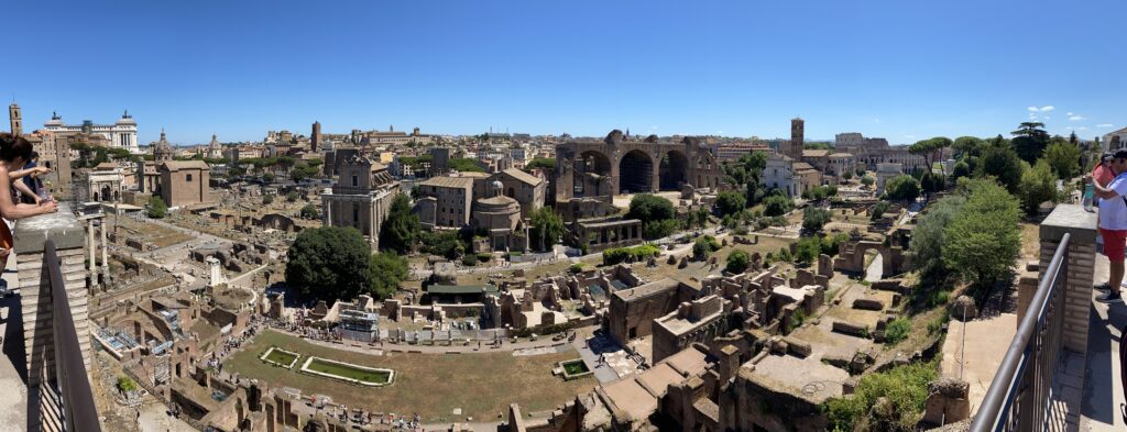 Roman Forum from Palatine Hill in Rome, Italy.