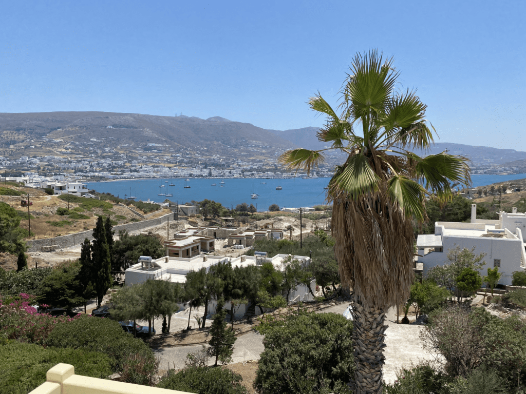 View from Akrotiri hotel on Paros, Greece