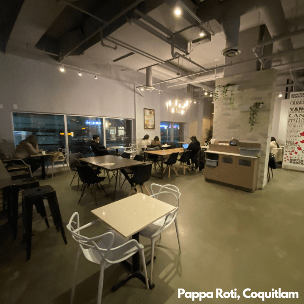 Empty coffee shop at night