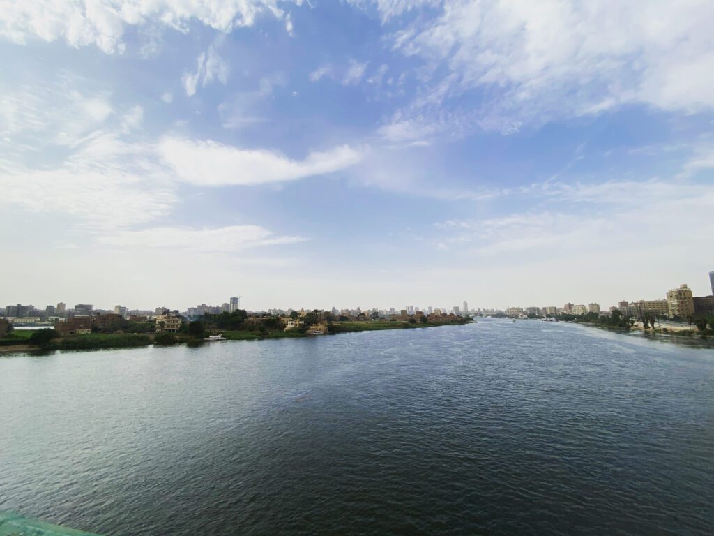 Cairo Egypt view of the Nile from a bridge