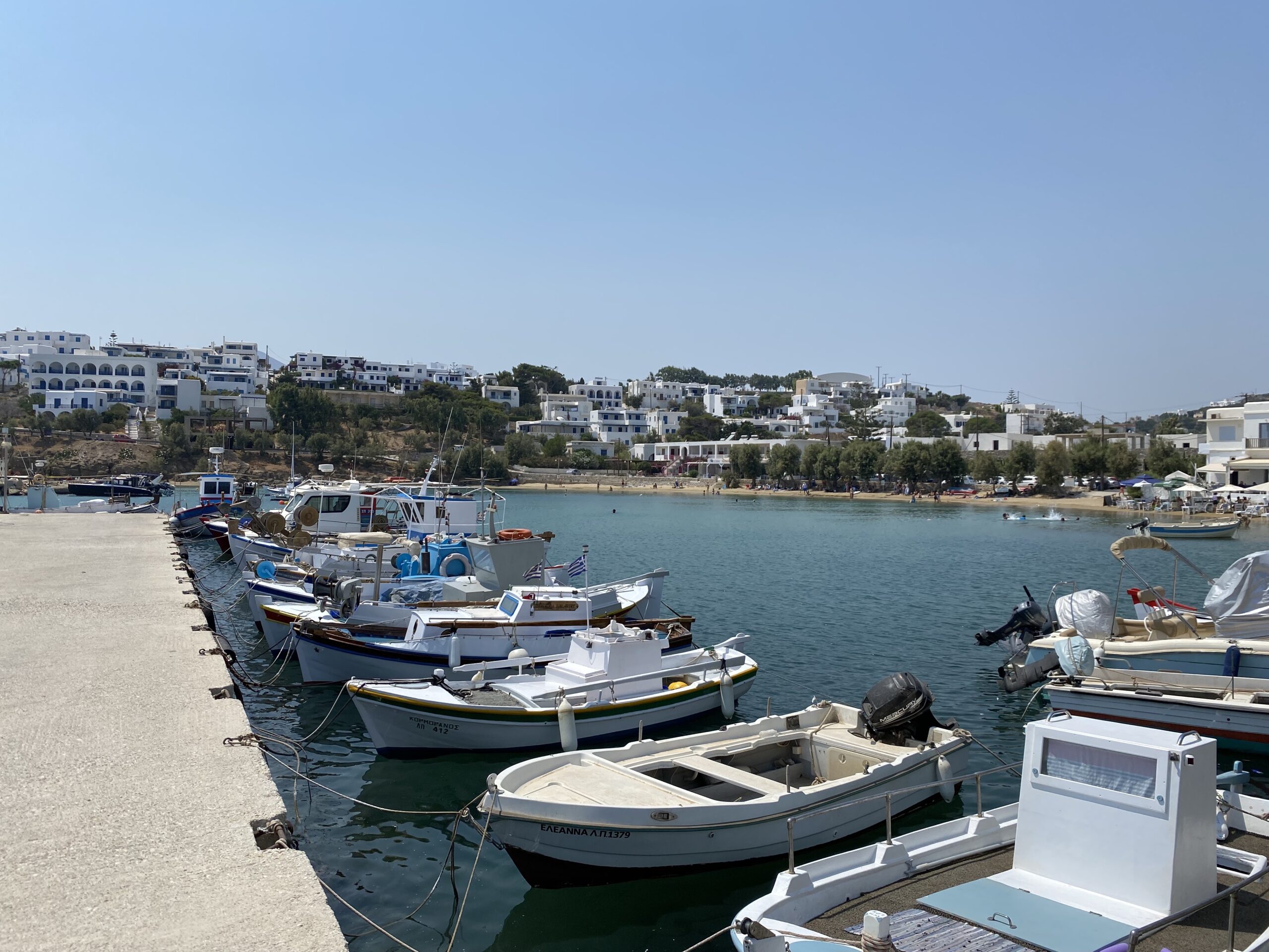 Fishing village Piso Livadi on Paros island