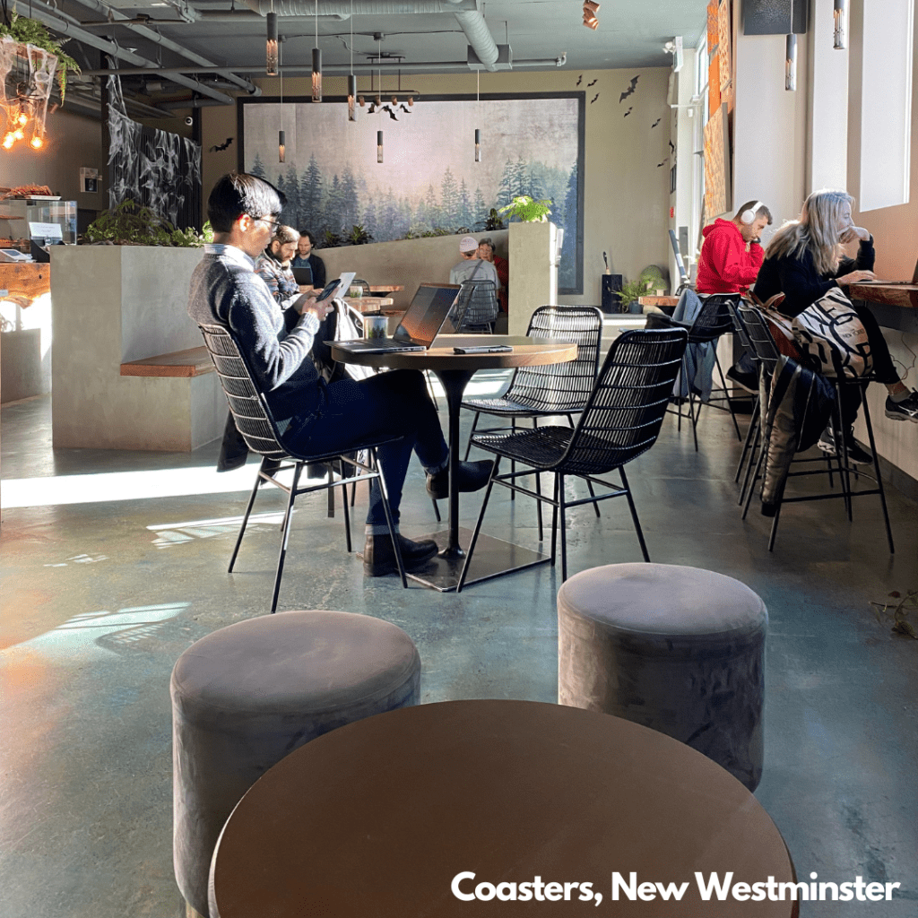 People studying at a coffee shop