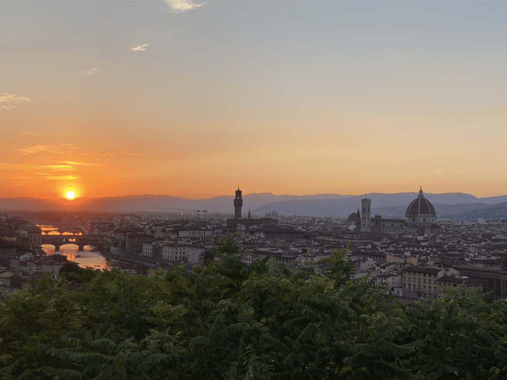 Florence Piazza Michelangelo sunset view of the city