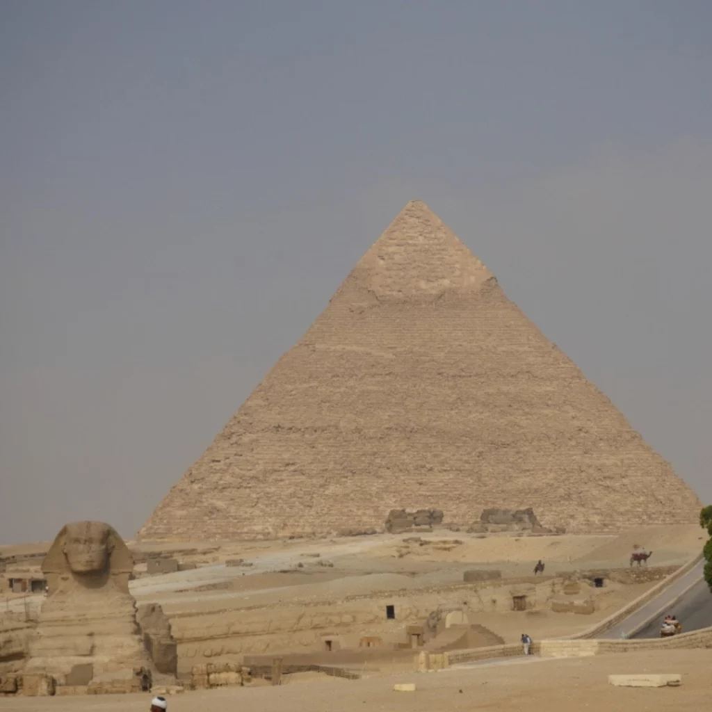 The Pyramids of Giza with Sphinx in front