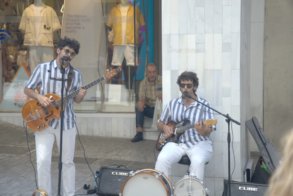 Street musicians in Athens, Greece