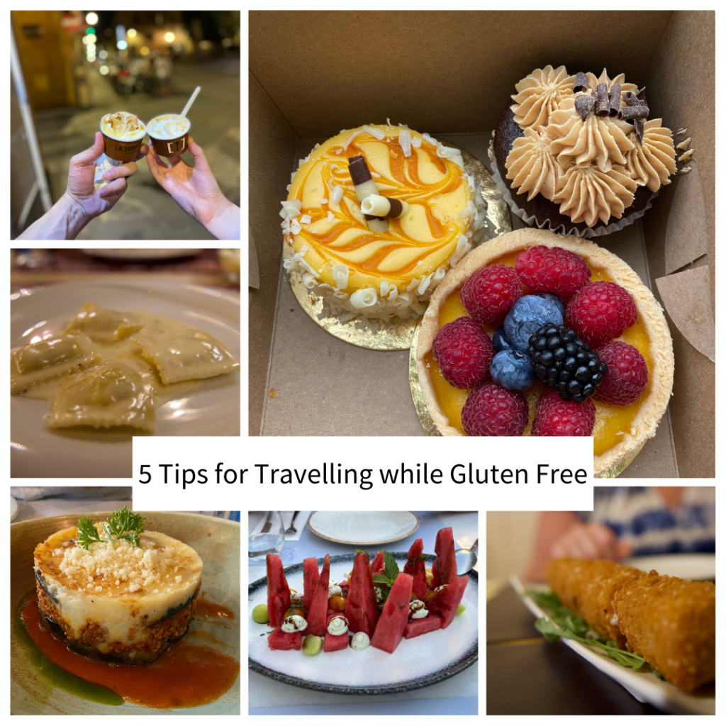 Collage of gluten free food items