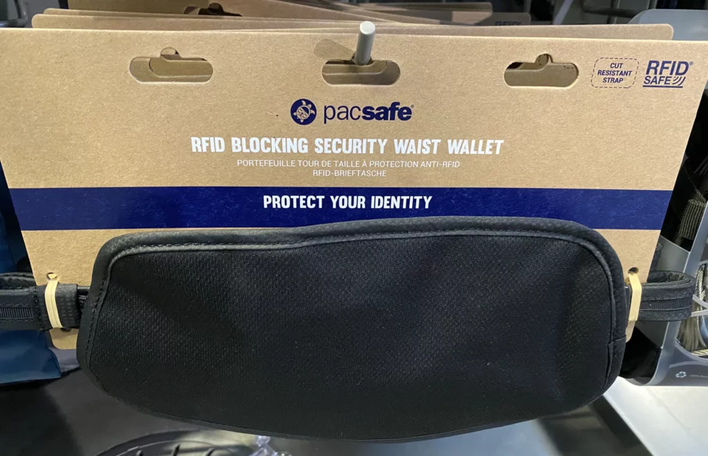 Pacsafe money belt for travel