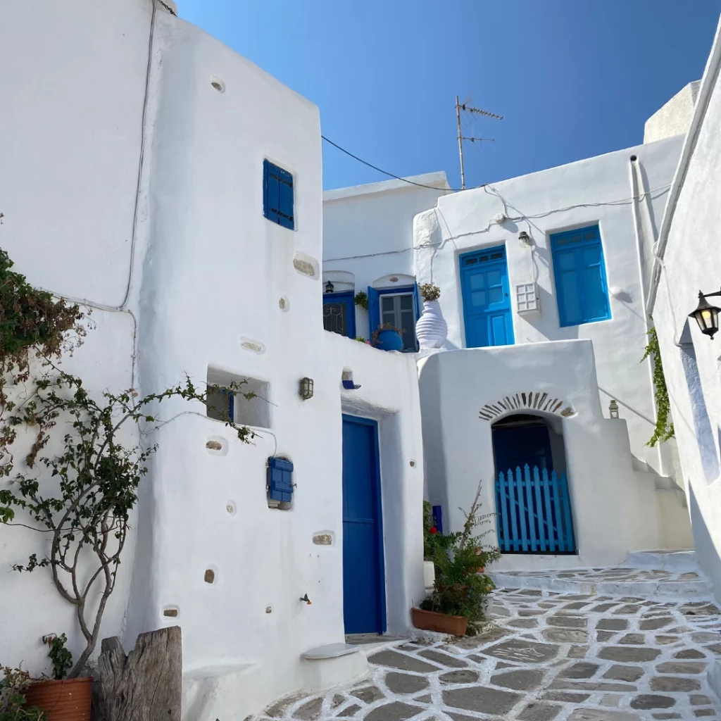 White and blue buildings in Greece