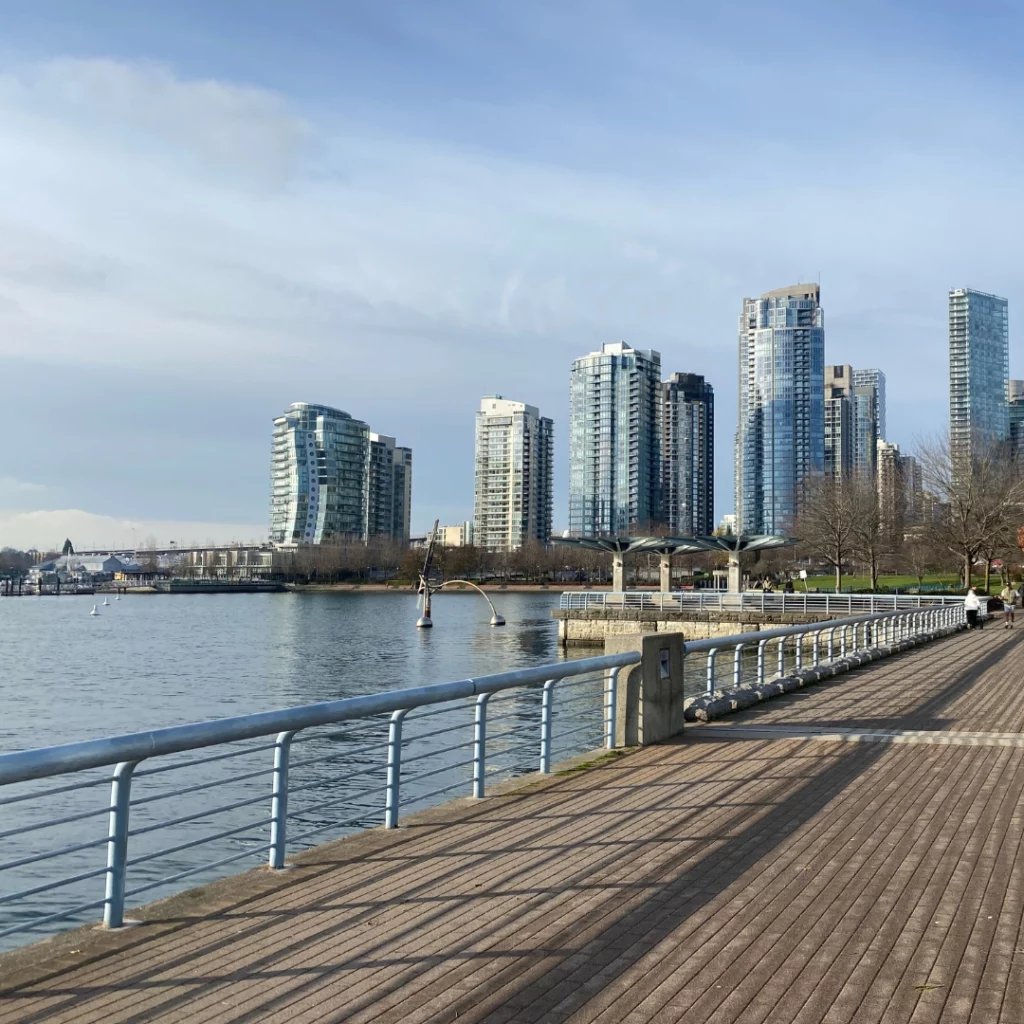 Yaletown boardwalk in Vancouver, BC, Canada