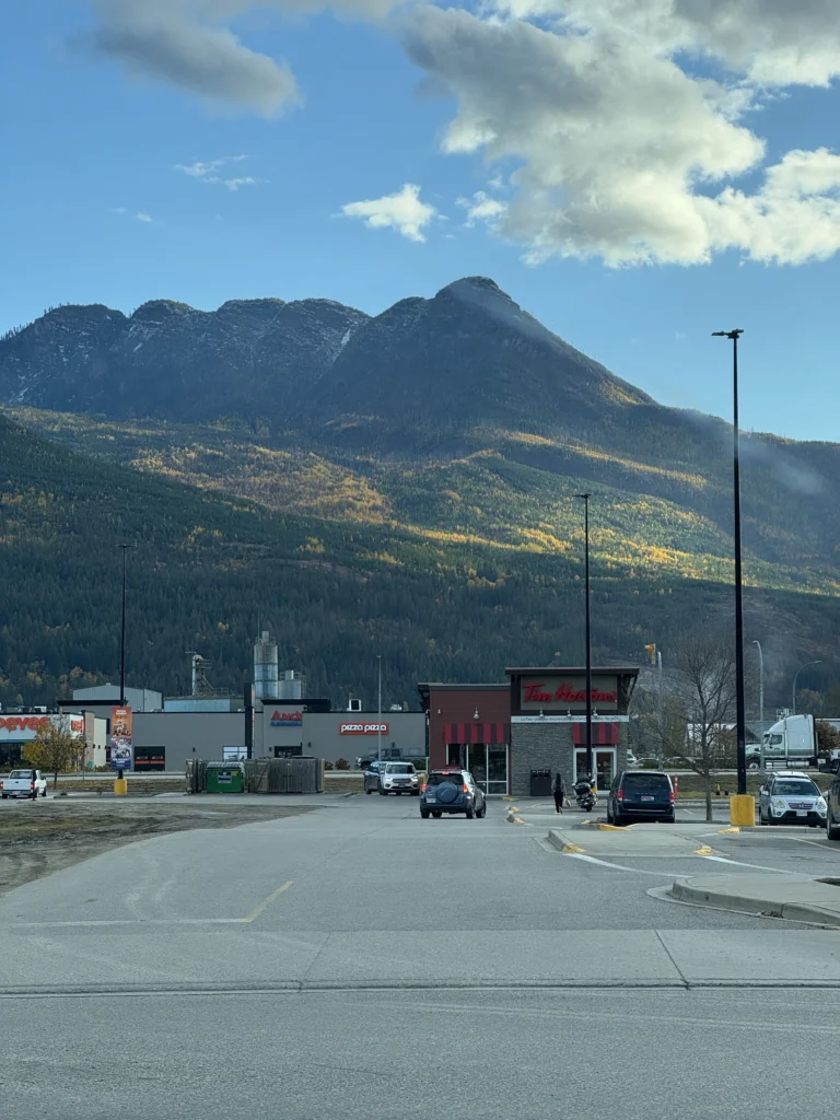 Tim Hortons and a mountain in Canada