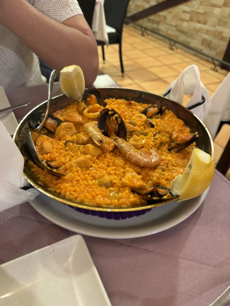 Paella at Restaurante Dona Lola in Nerja, Spain