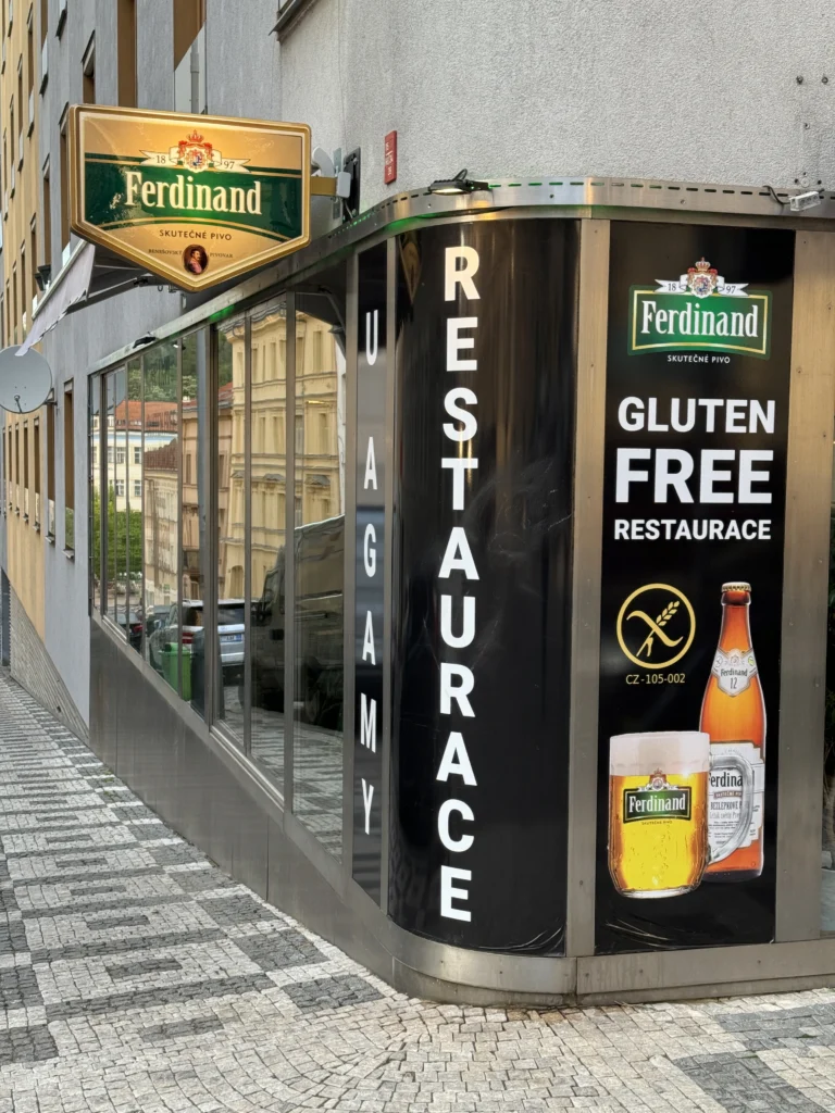 Storefront of Restaurant U Agamy in Prague