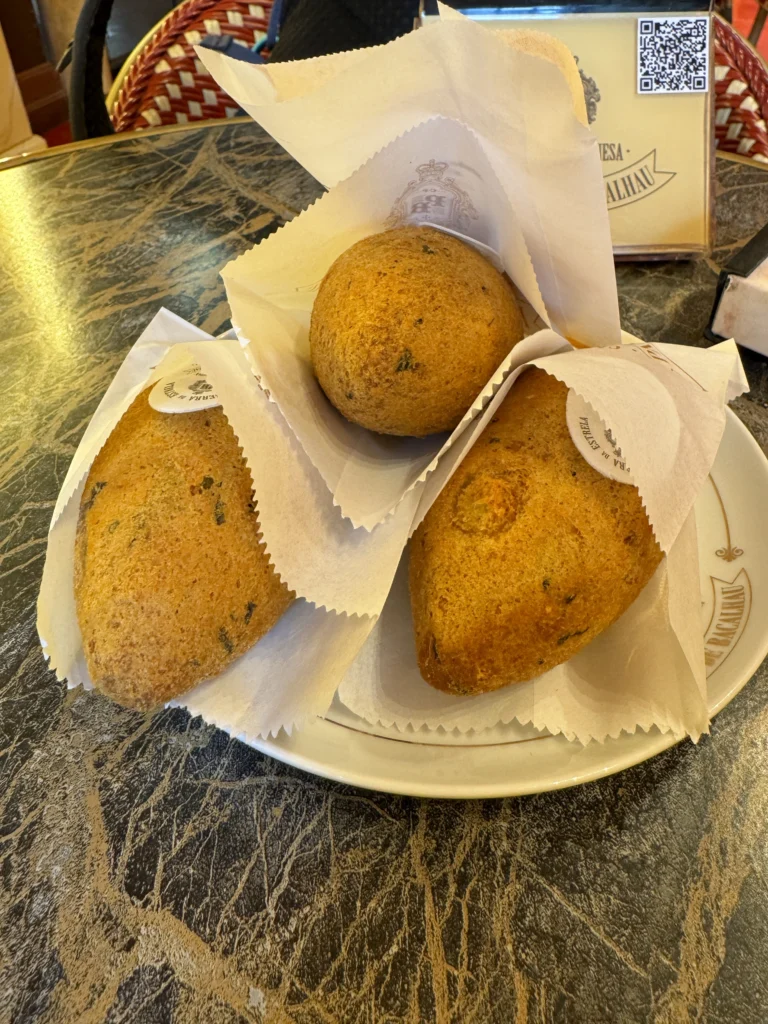 Bacalhau fish cakes at Casa Portuguesa do Pastel de Bacalhau in Lisbon, Portugal