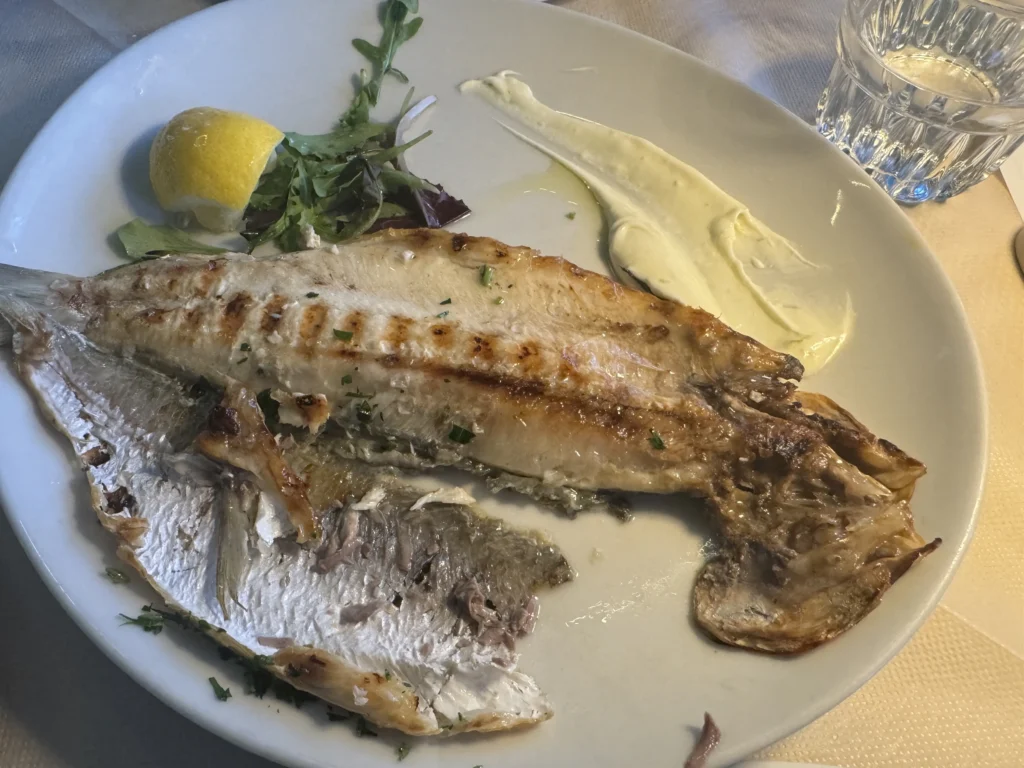 Fish at Bella Vista in Pescheira del Garda, Italy