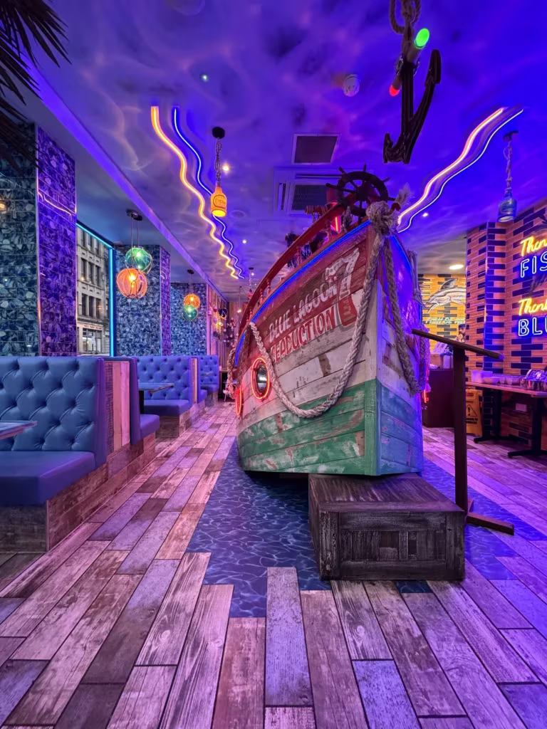 Inside at Blue Lagoon in Glasgow, Scotland