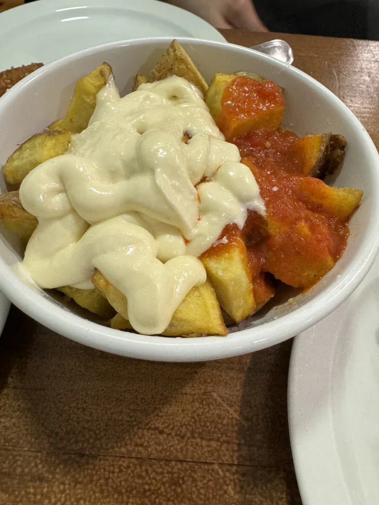 Gluten free patatas bravas at Cal Marius