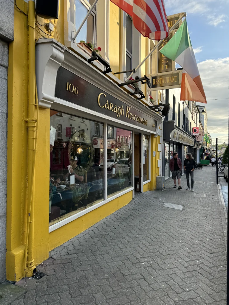 Storefront of Caragh restaurant in Killarney, Ireland