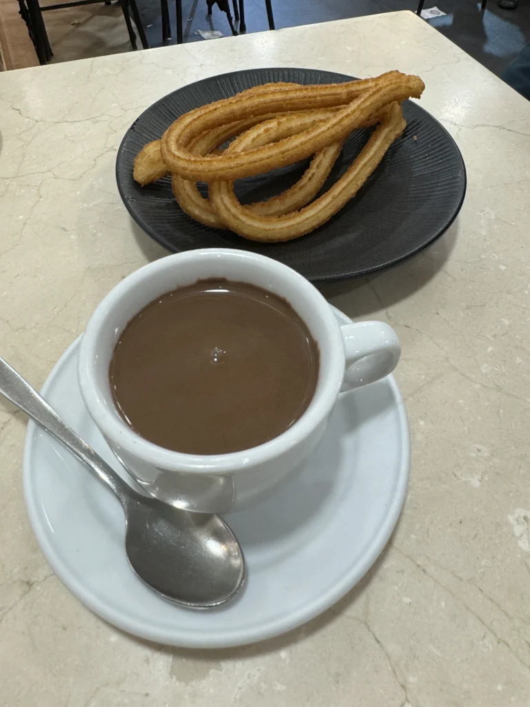 Gluten free churros con chocolate