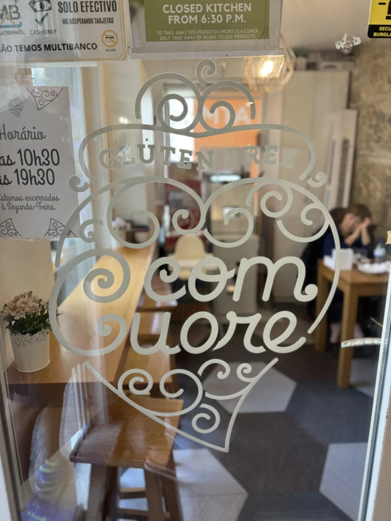 Outside of Com Cuore in Porto, Portugal