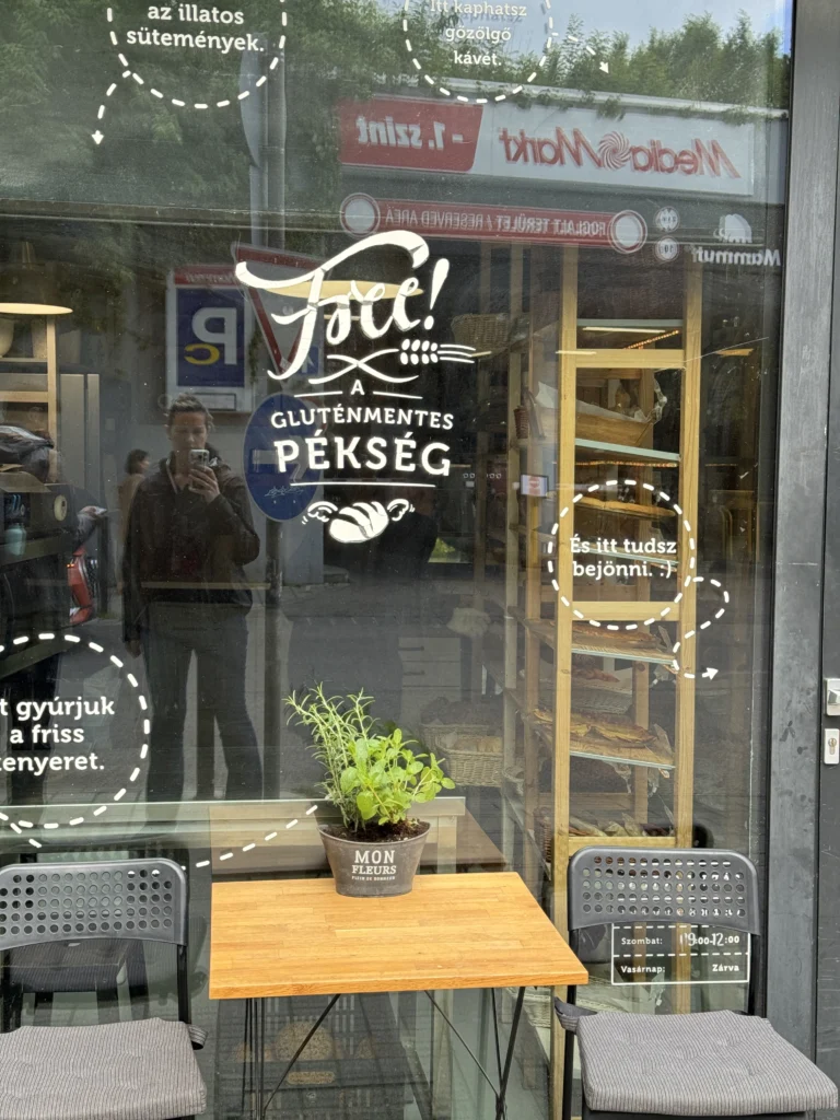 Outside of Free! Gluten Free Bakery in Budapest, Hungary