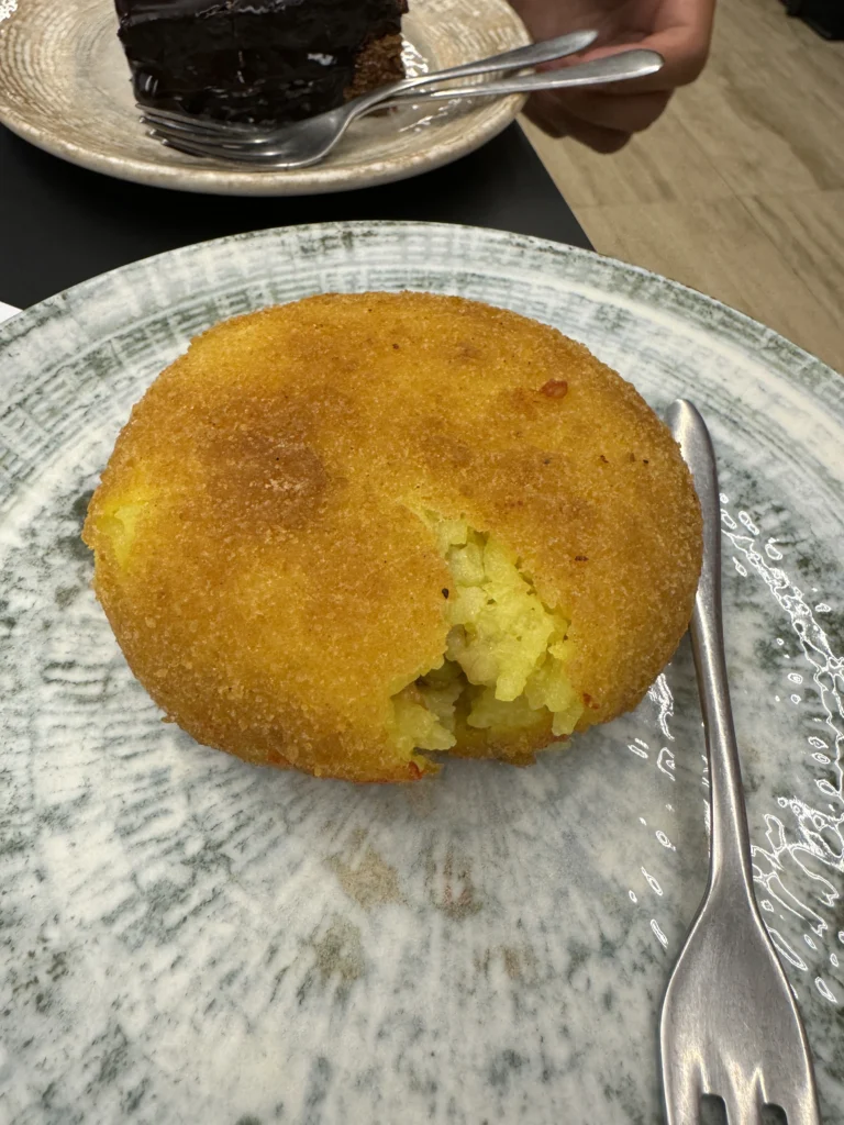 Gluten free arancini from Freedom Bakery in Turin, Italy