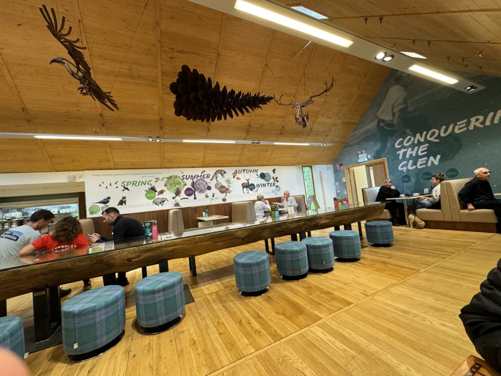 Inside the cafe at Glencoe Visitor Center in Glencoe, Scotland