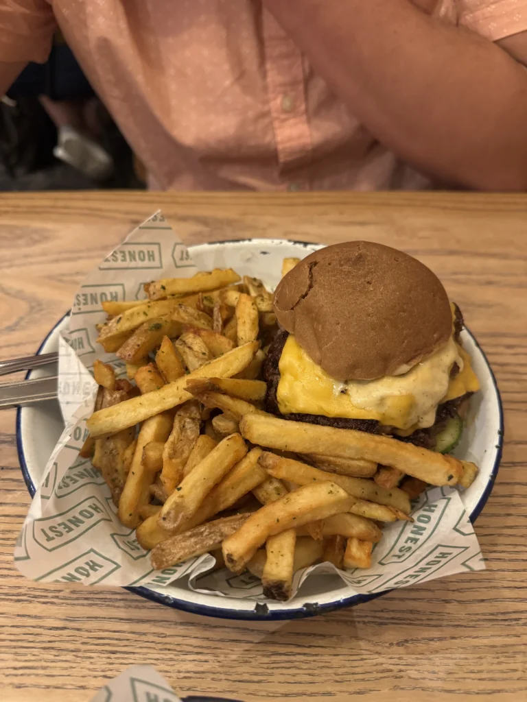 Honest burgers London gluten free burger and fries