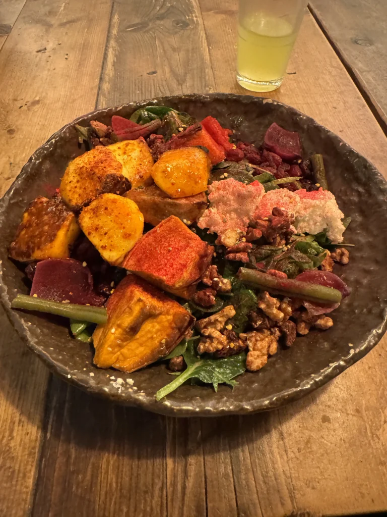 Dinner platter at Honest Greens in Lisbon, Portugal