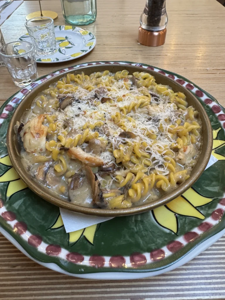 Gluten free pasta at Ask Italian in London, UK