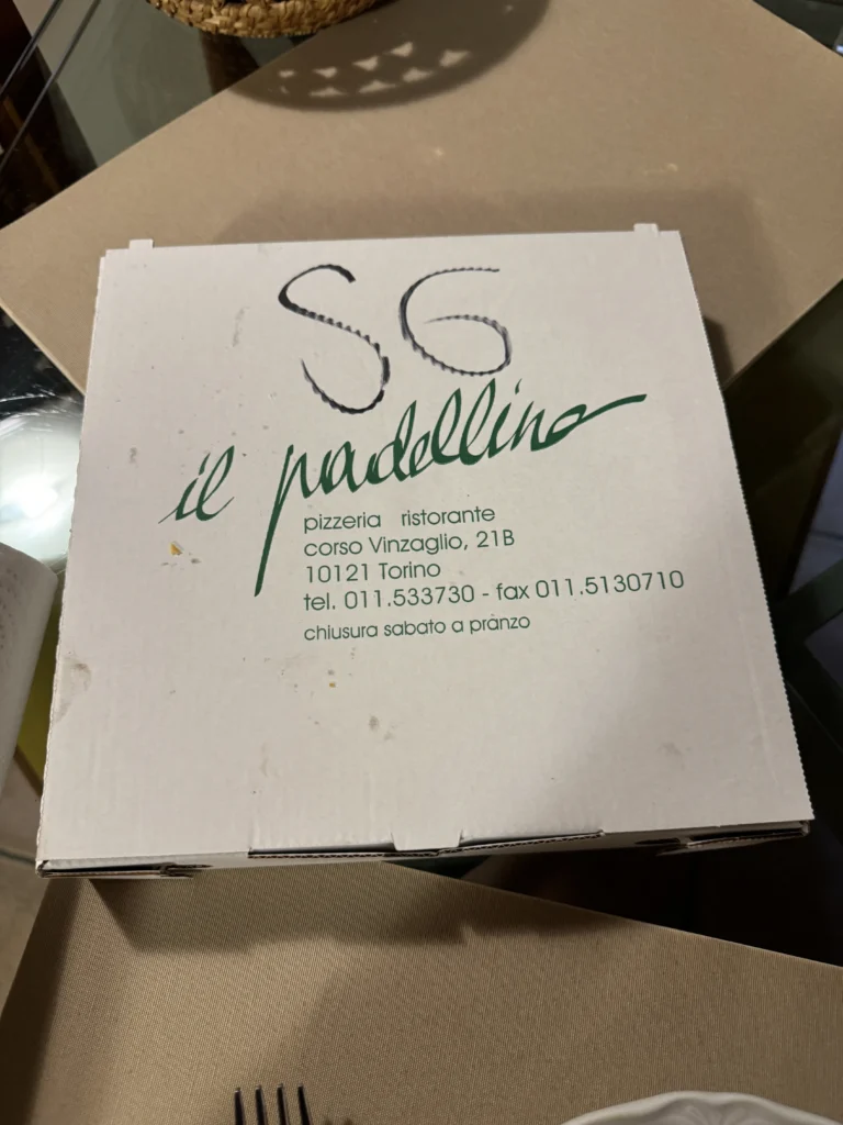 Gluten free pizza from Il Padellino in Turin, Italy