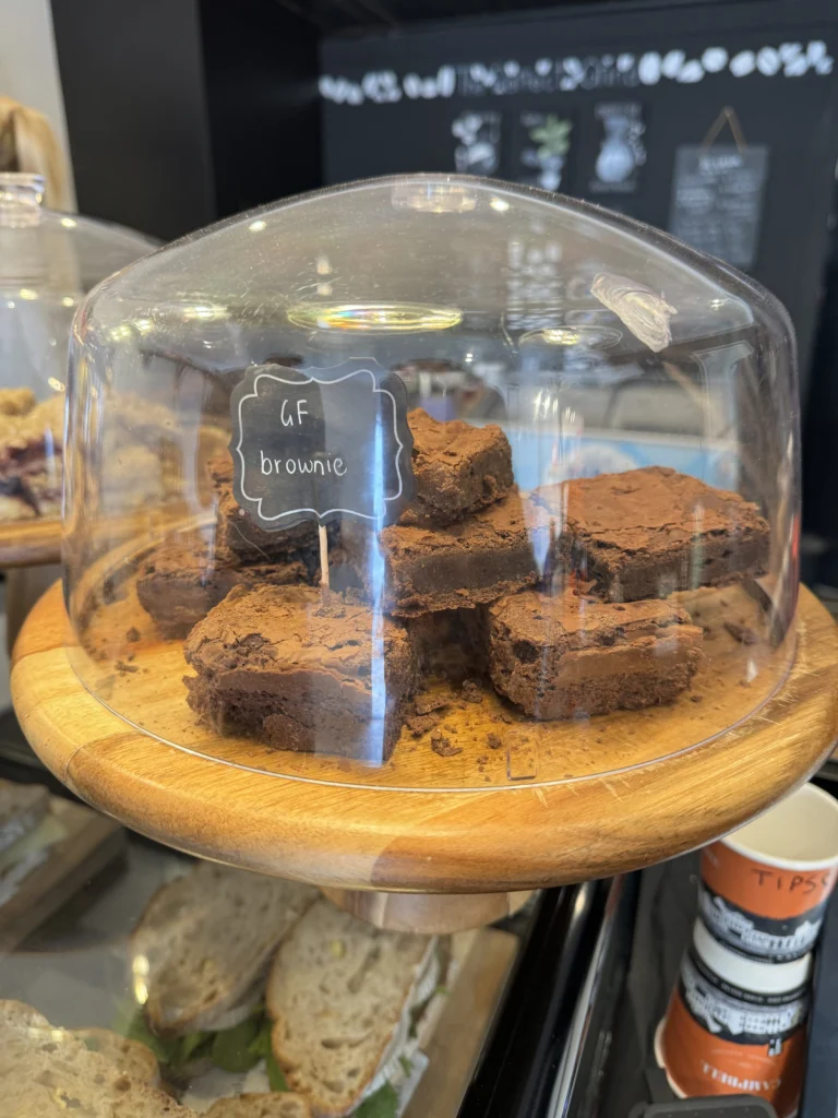 Gluten free brownies at Campbell Coffee in Inveraray, Scotland