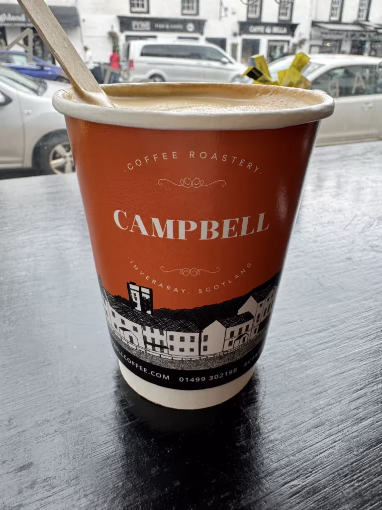 Coffee at Campbell Coffee in Inveraray, Scotland