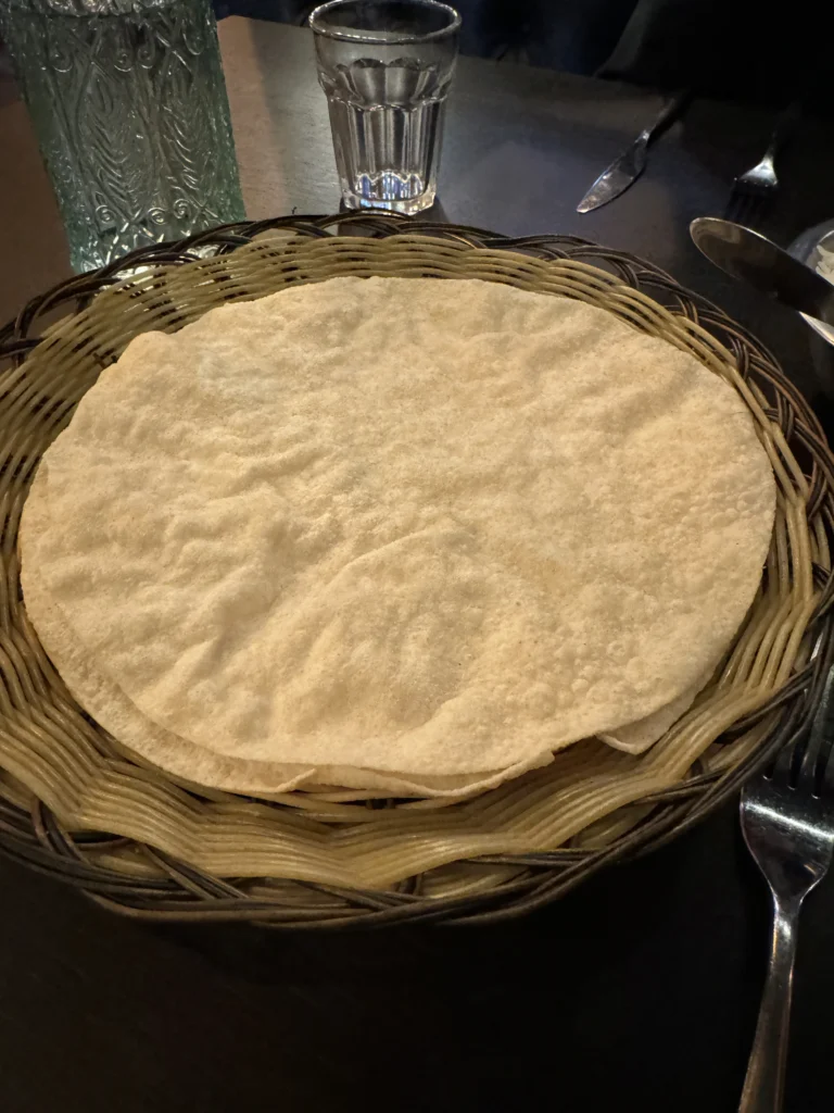 Papadoms at Mangrove restaurant in Inverness, Scotland