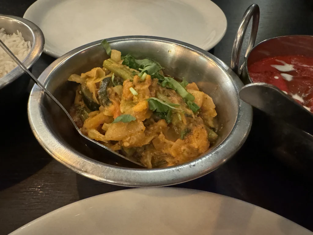 Vegetable dish at Mangrove restaurant in Inverness, Scotland