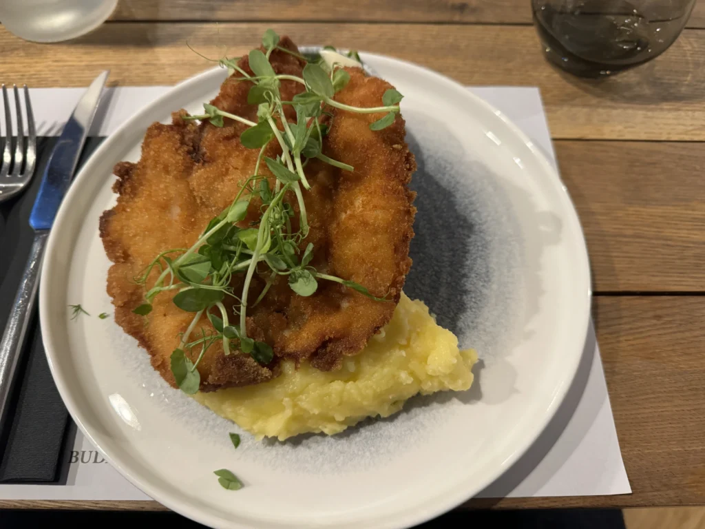 Gluten free chicken at Kata in Budapest, Hungary