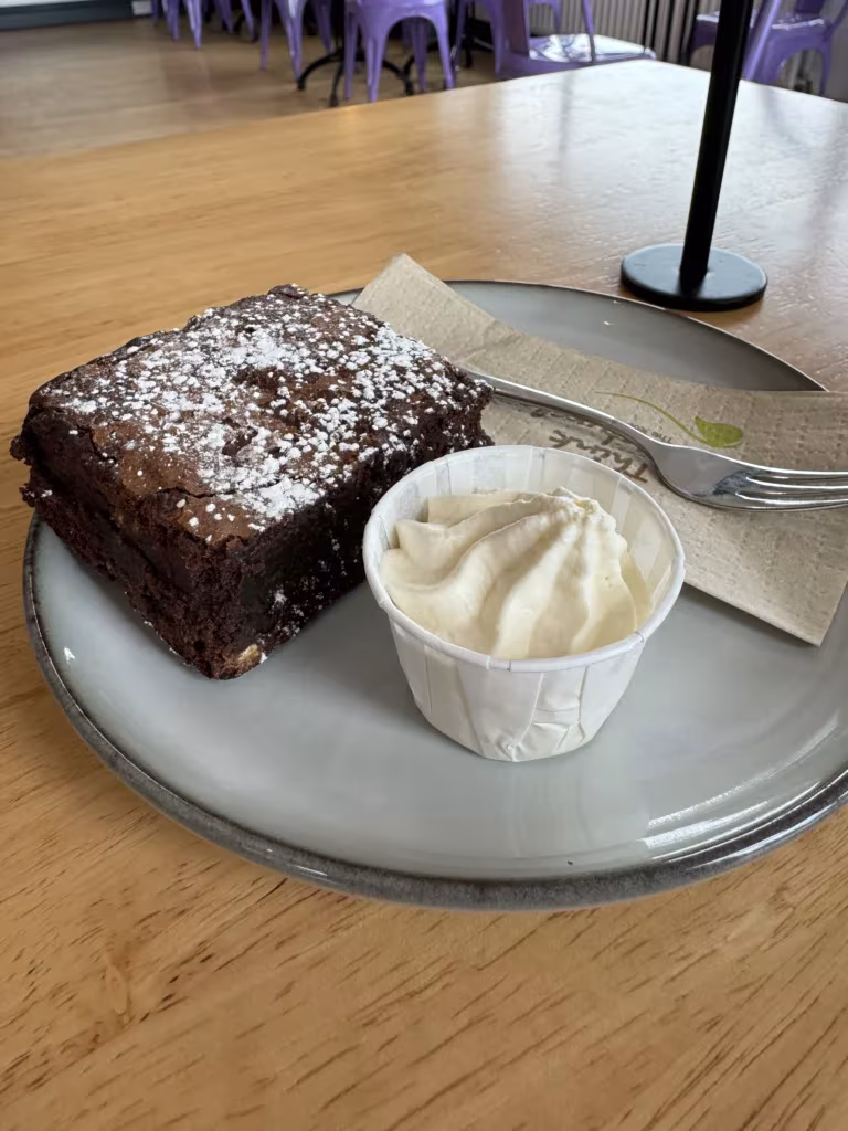 Gluten free brownie at Bean & Berry at Garretstown Beach, Kinsale, Ireland