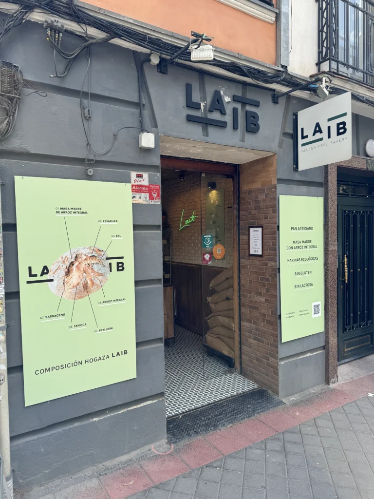 Outside of Laib bakery, Madrid
