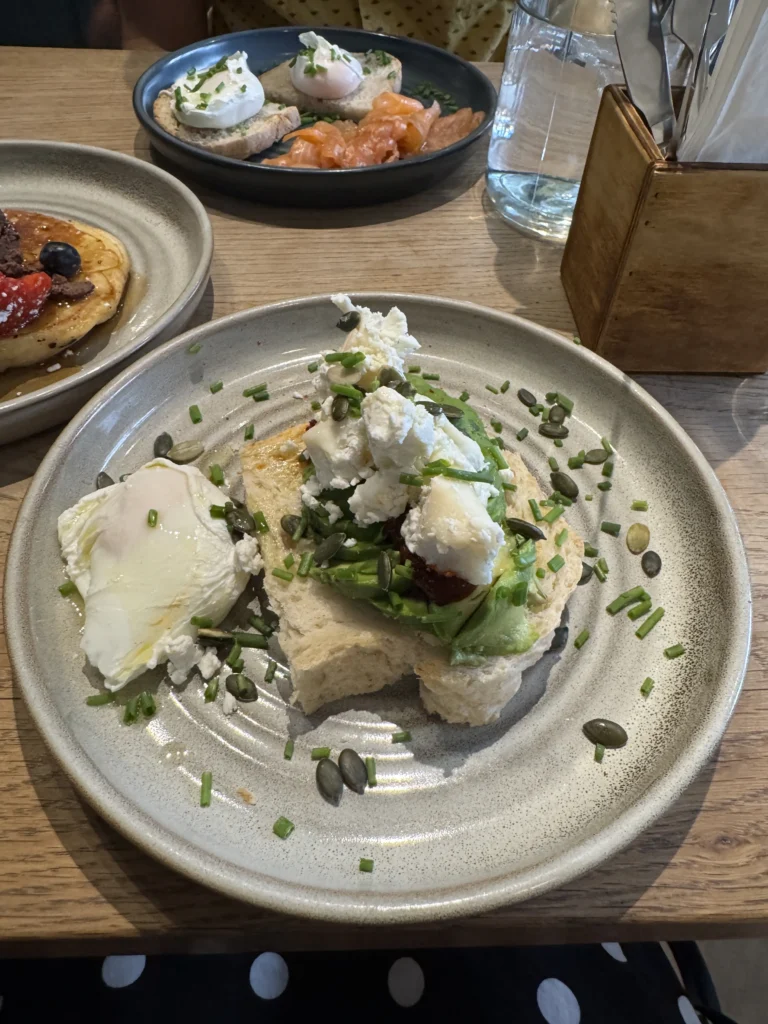 Les Filles gluten free avocado toast with egg