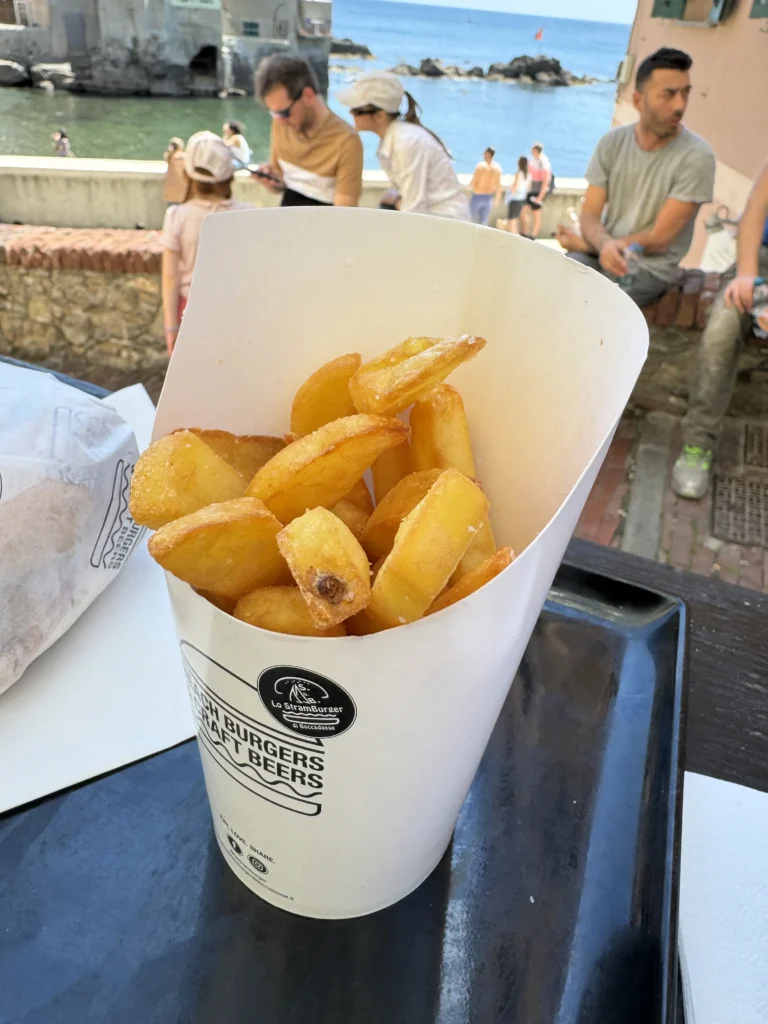 Gluten free fries at Lo Stramburger in Genoa, Italy