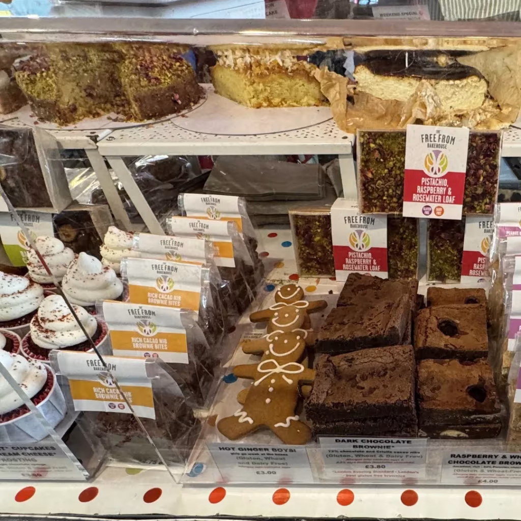 Gluten free baked goods in London, England