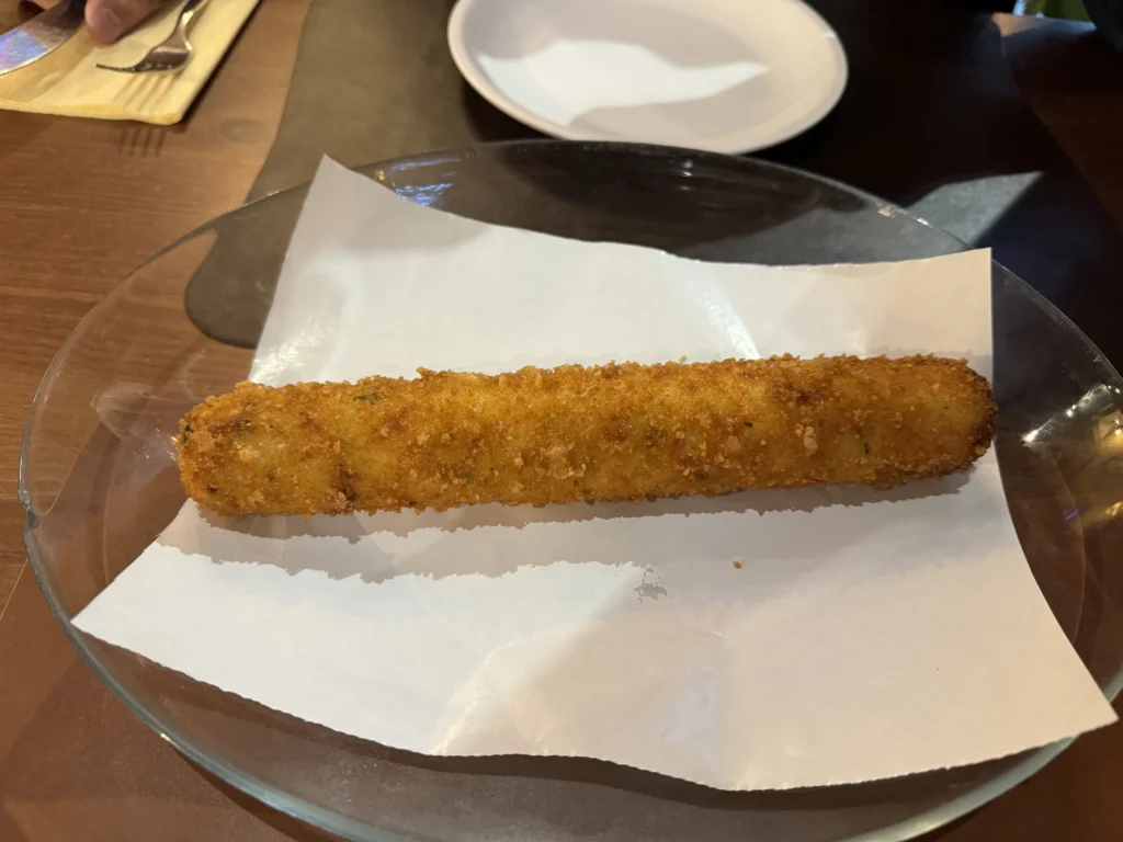 Gluten free croquette at Mama Eat in Milan, Italy
