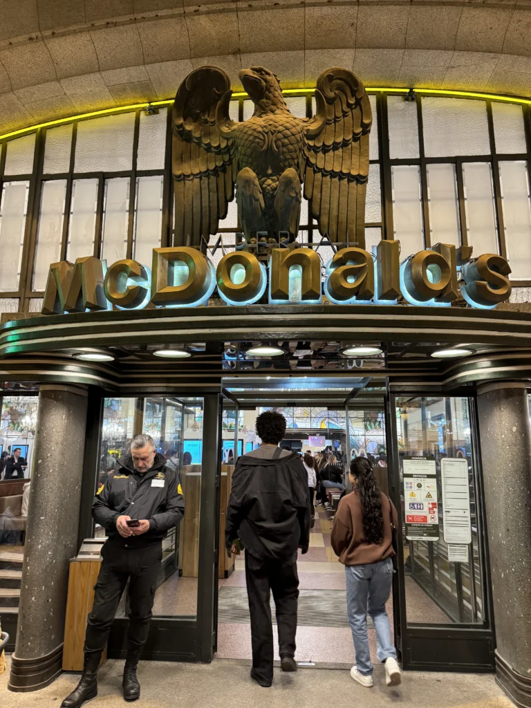 Outside the most beautiful McDonald's in Porto, Portugal