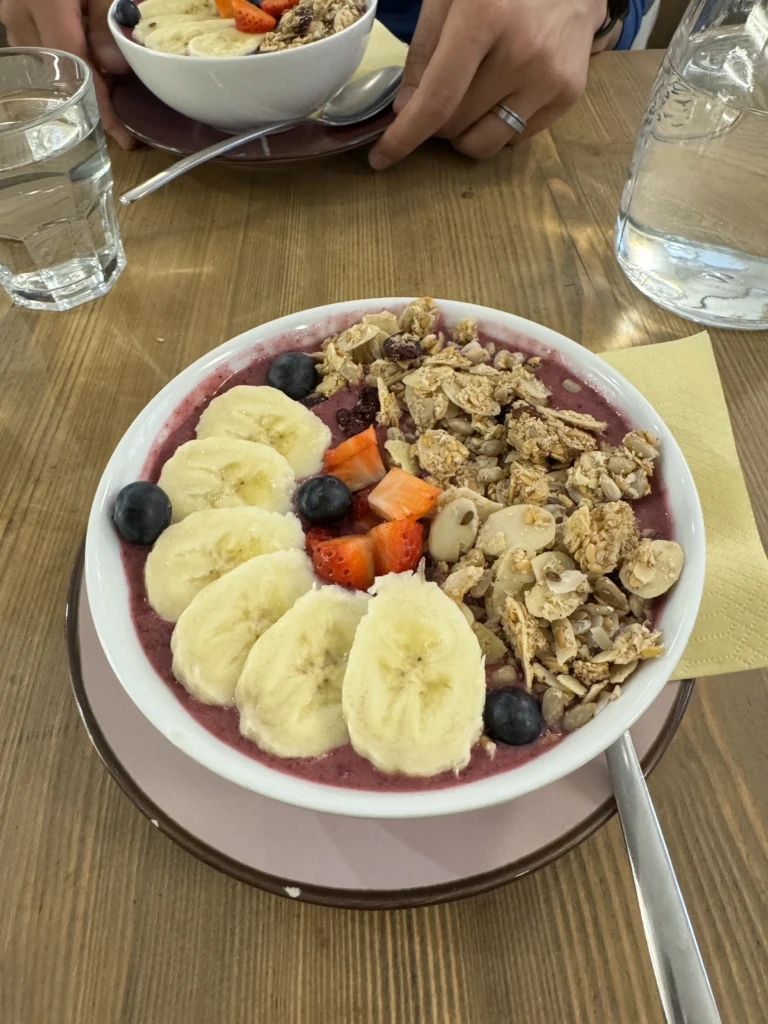 Smoothie bowl at My Raw Cafe in Prague