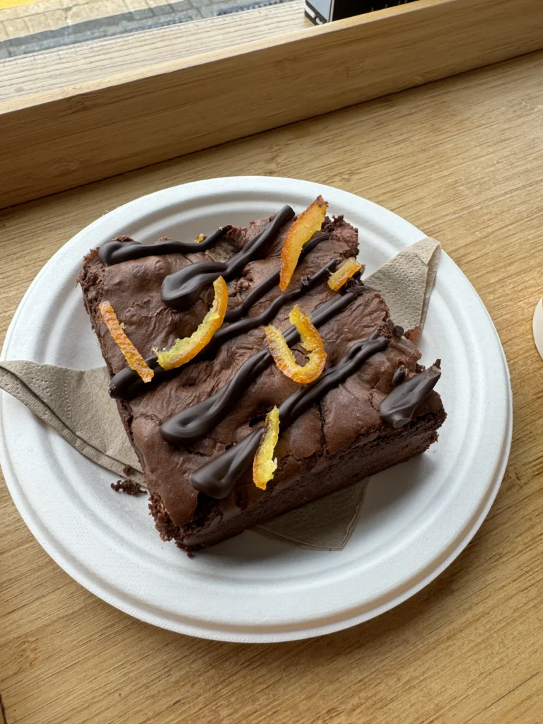 Gluten free brownie at Oban Chocolate Company in Oban, Scotland