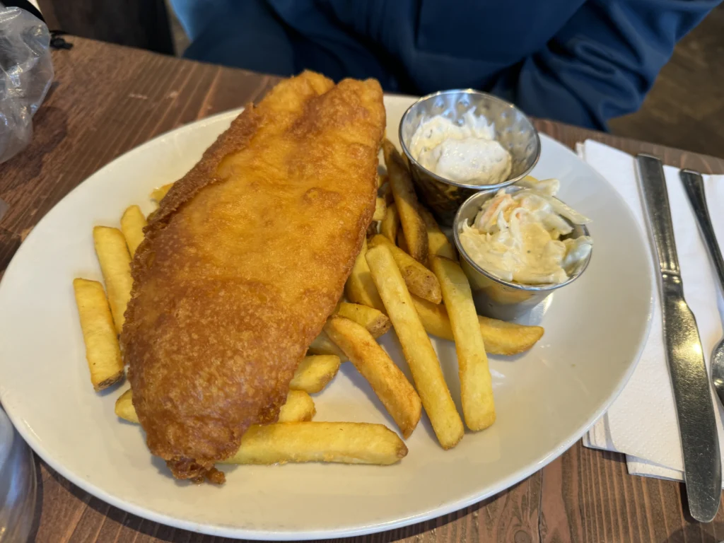 Gluten free fish and chips at Cuan Mor in Oban, Scotland