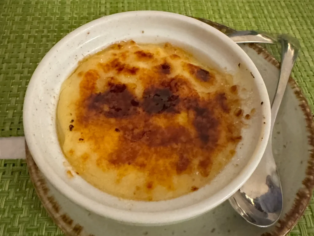 Creme Brulee at Pausa in Tavira, Portugal