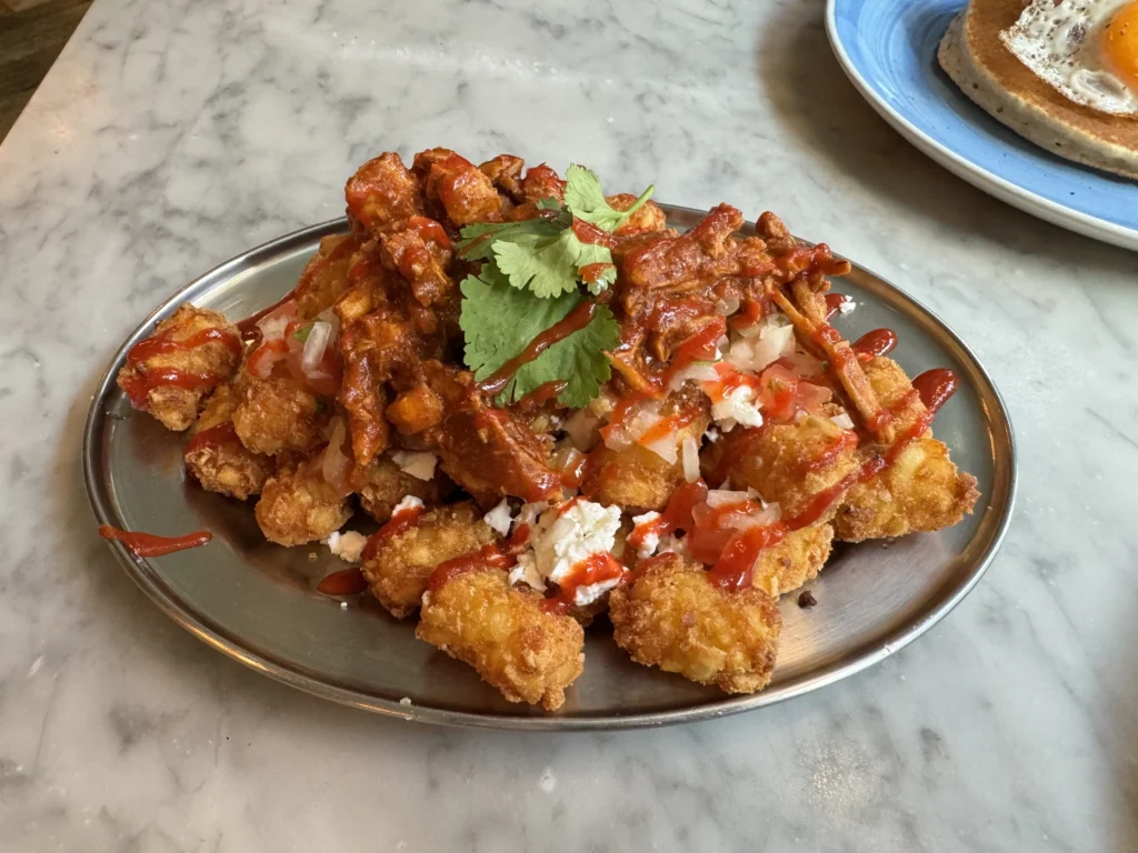 Gluten free loaded tots at Stack & Still in Glasgow, Scotland