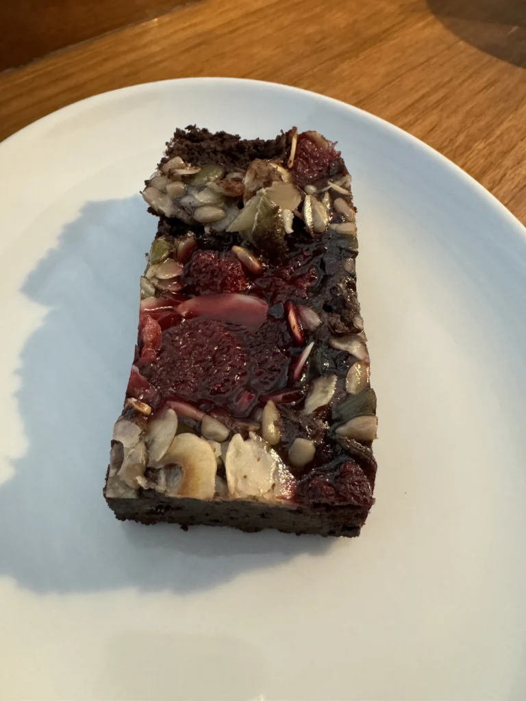Gluten free brownie from Tinderbox in Glasgow, Scotland
