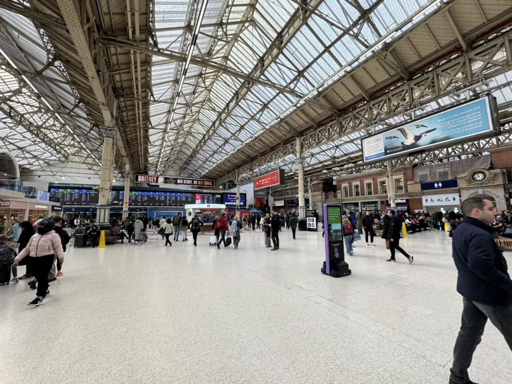 Victoria tube station in London, England